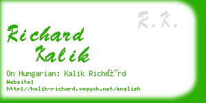 richard kalik business card